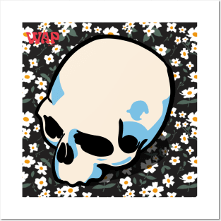 Skull design with fblooming lower Posters and Art
